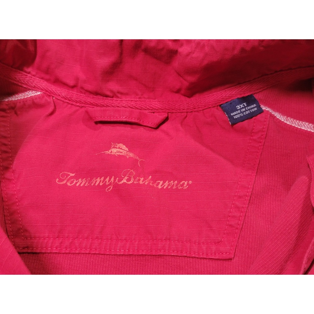Tommy Bahama Mens 3XT Red 1/4 Zip Ribbed Cotton Pullover Marlin Logo Sweatshirt - Picture 7 of 12